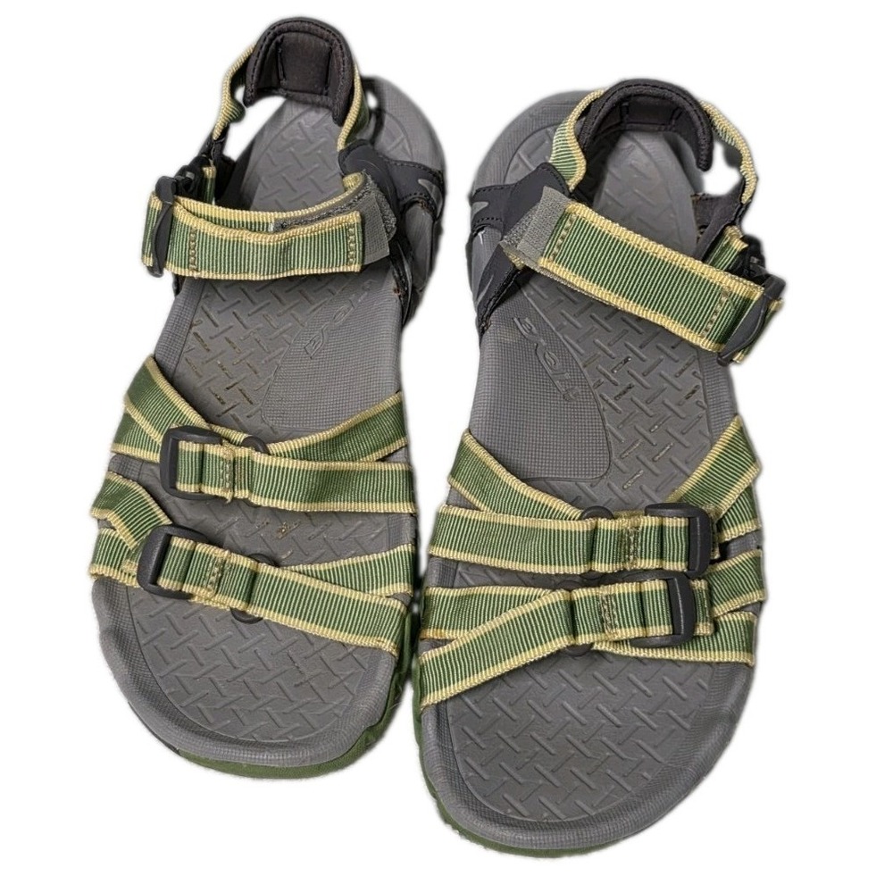 Teva Womens Size 8 Nylon Adjustable Buckle Sport Hiking Sandals Green Yellow